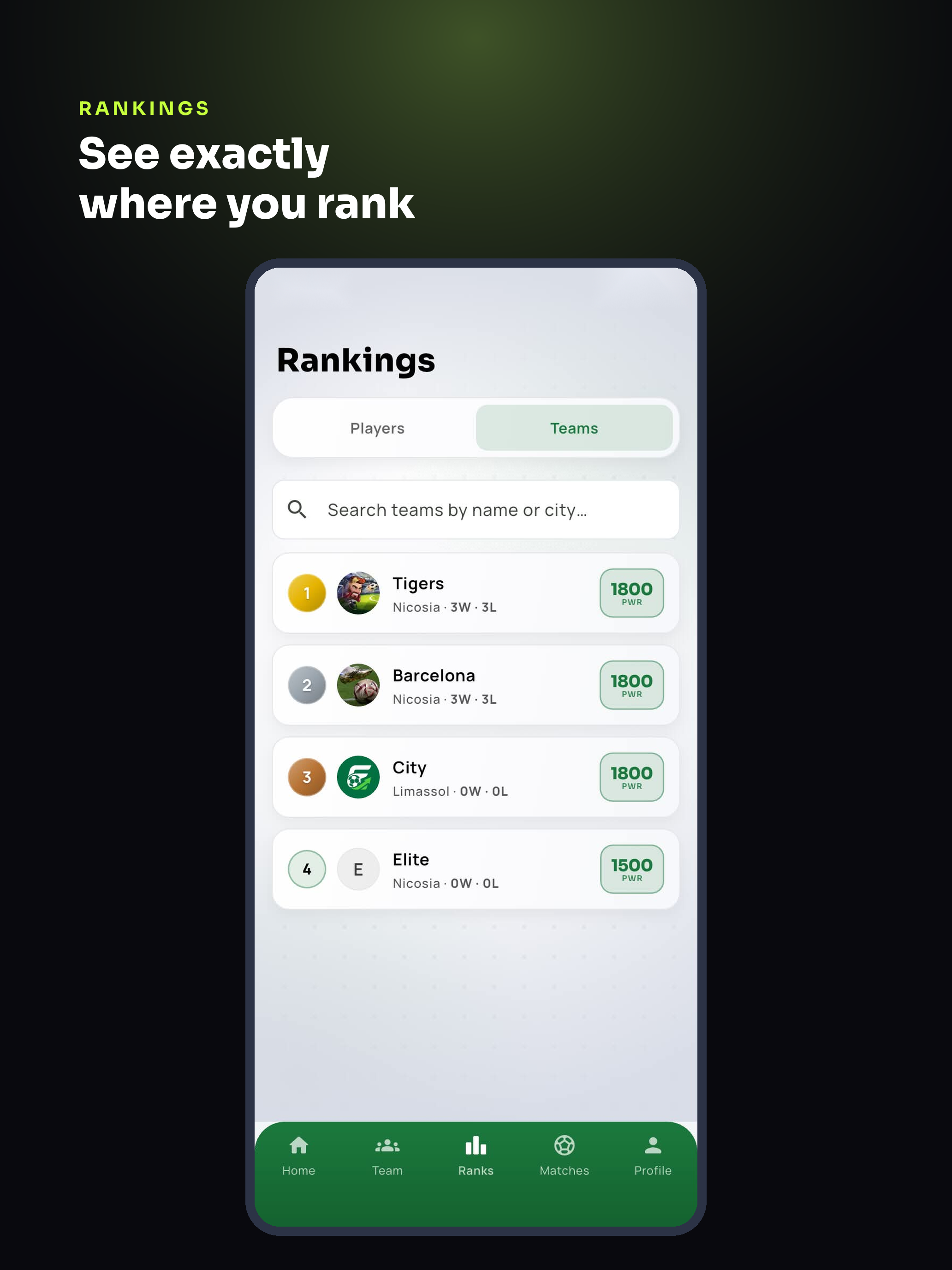 FootRank: 5-a-Side Ranking screenshot 13