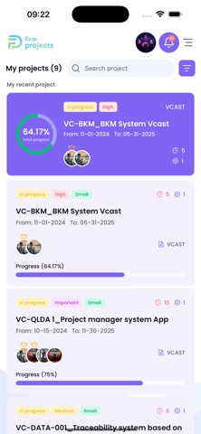 Fineprojects screenshot