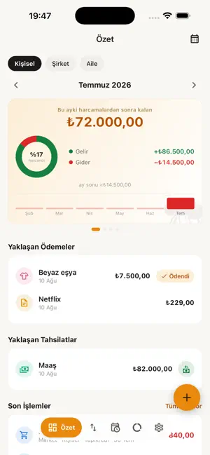Çıkın Gelir Gider Bütçe Takibi screenshot 1