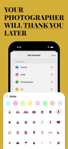 Wedding Event Timeline Planner iPhone screenshot