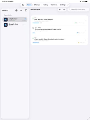 DangGIT iPad screenshot