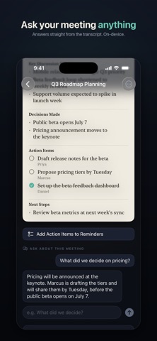 MeetingInsights: AI Minutes iPhone screenshot
