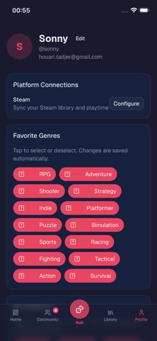 ReRoll: Games, Shows & Books iPhone screenshot