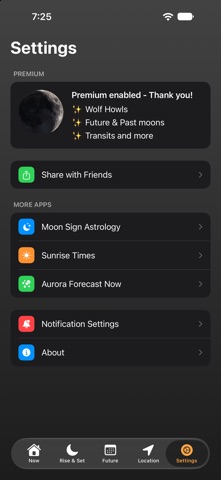 Moon Phase Calendar Plus iPhone screenshot 7