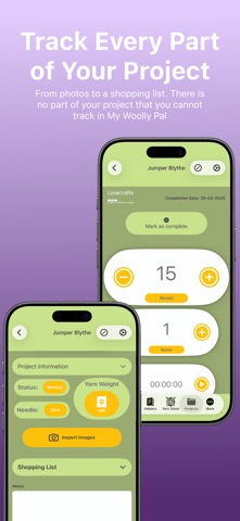 My Woolly Pal: Project Tracker iPhone screenshot