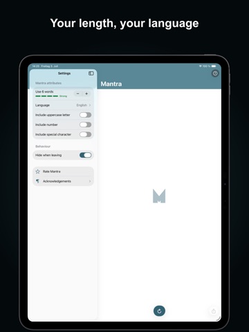 Mantra - Password Generator iPad screenshot