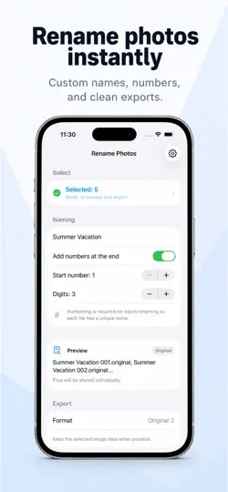 Screenshot von Rename Photos auf dem iPhone 1