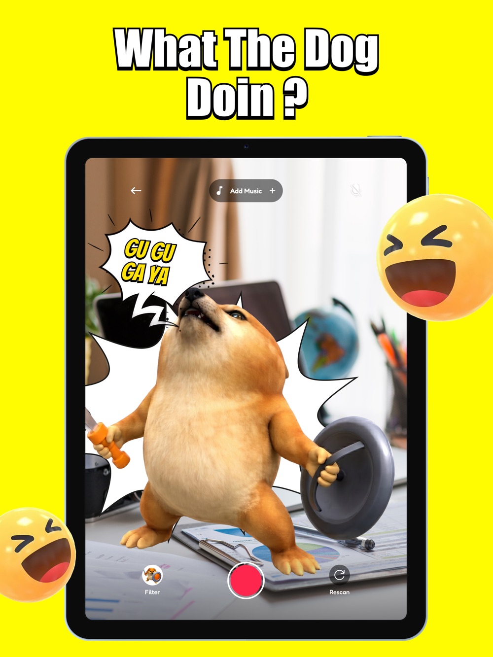 AR Filter: What The Dog Doin: official iPad preview 3 (opens full image in a new tab)