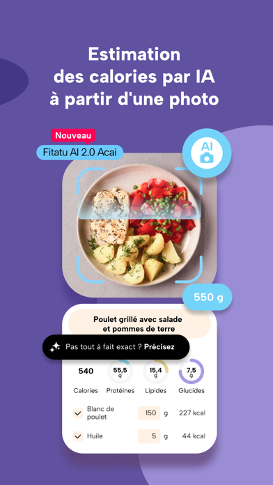 Screenshot #2 pour Fitatu Compteur de Calories AI