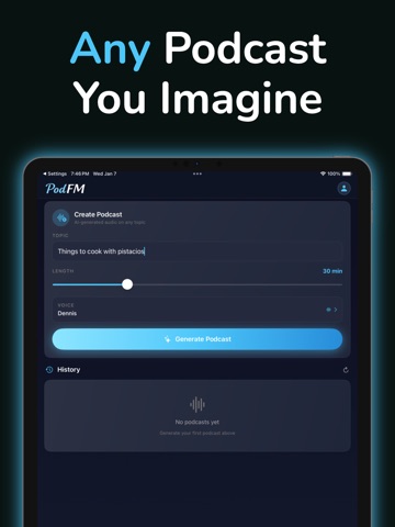 PodFM: Create Custom Podcasts iPad screenshot