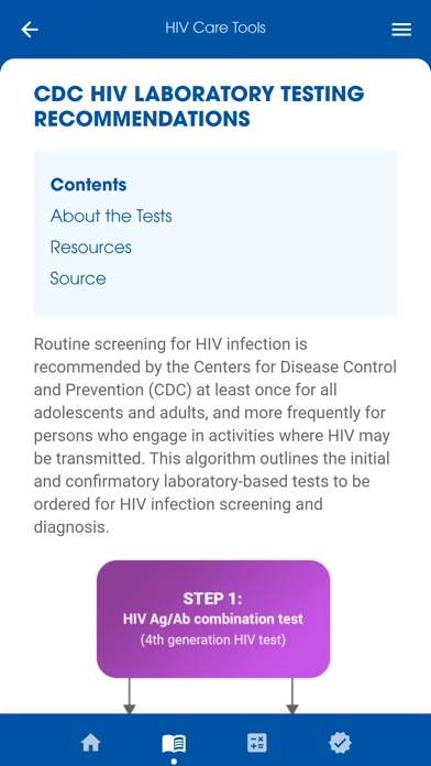 HIV Care Tools Screenshot