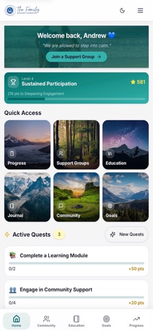 Family Recovery Foundation Hub iPhone screenshot