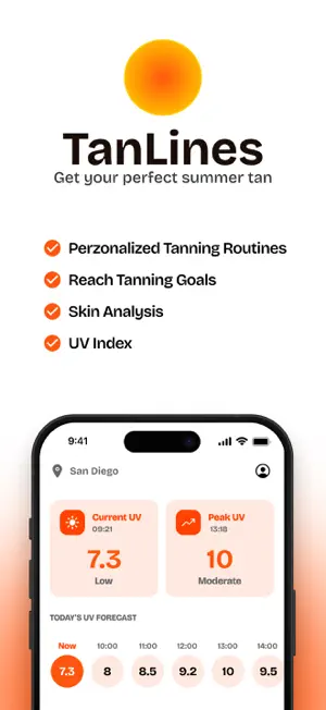 TanLines - Tanning Assistant screenshot 1