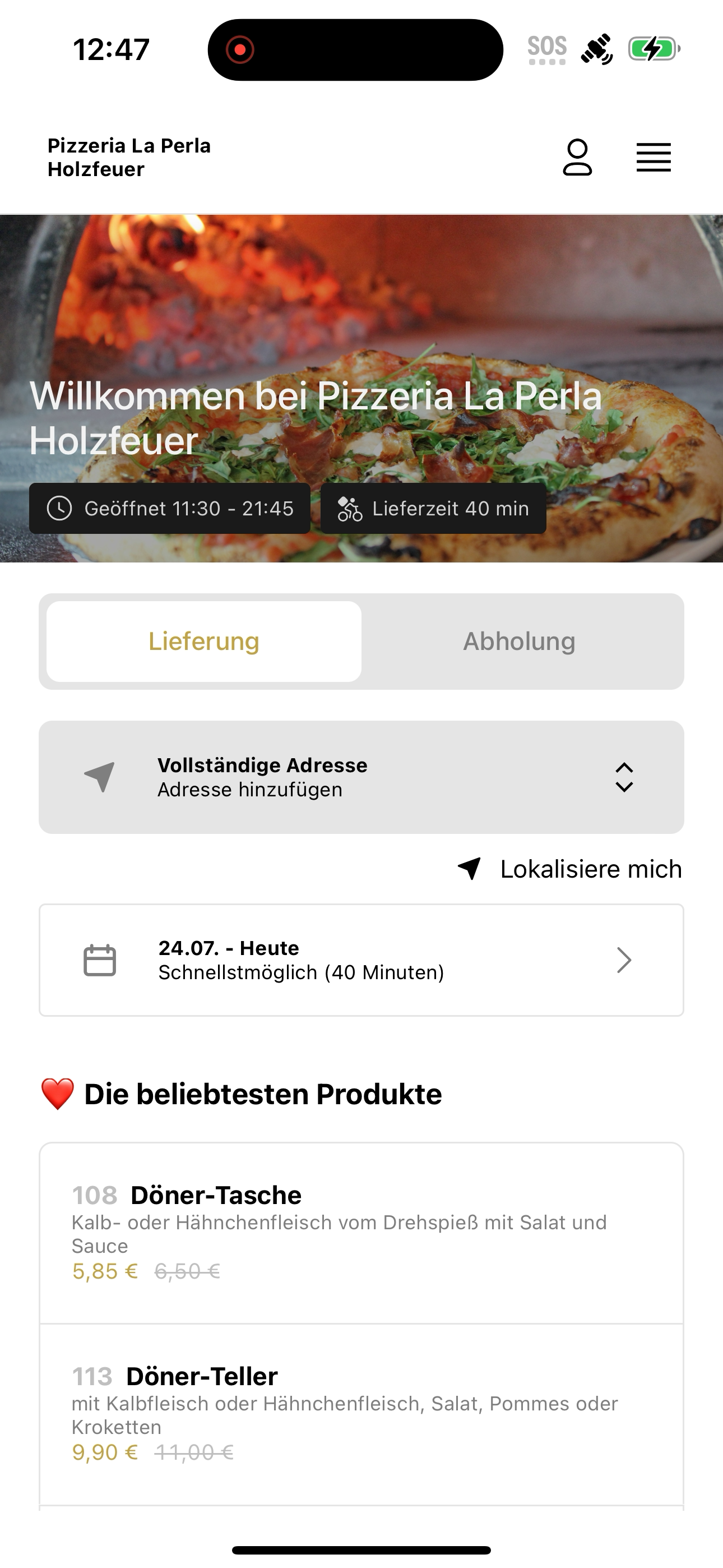 Pizzeria La Perla Holzfeuer screenshot 3