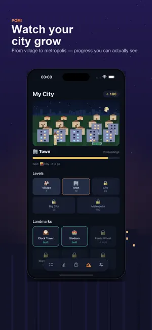 Pomi: Focus & City Builder screenshot 2