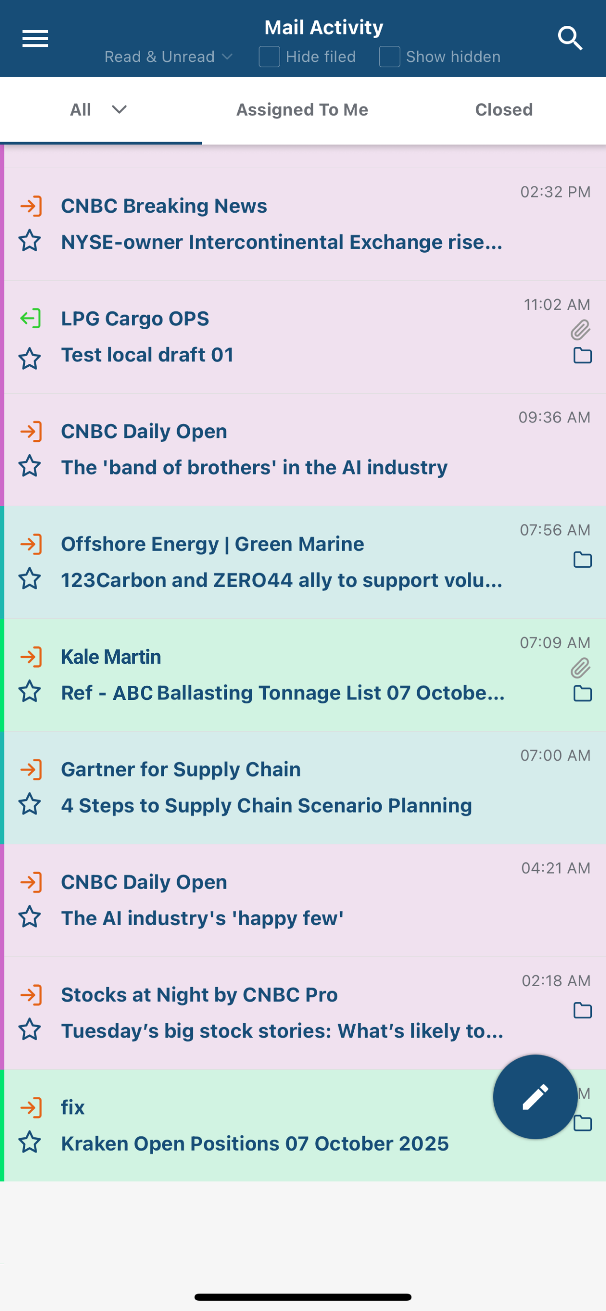 MarineTraffic Inbox