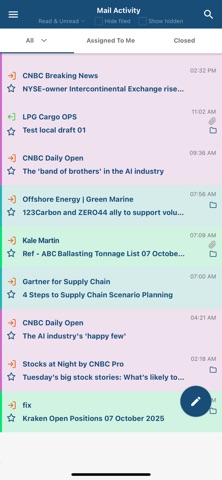 MarineTraffic Inbox screenshot