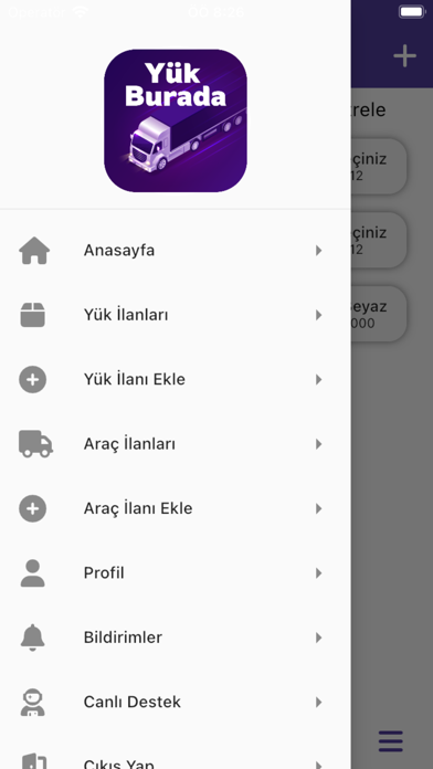 Yük Burada Screenshot