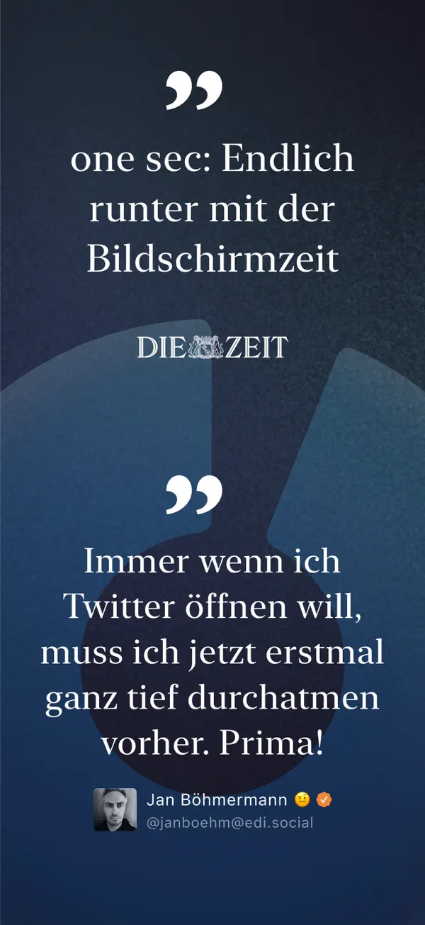 one sec | App Zeitlimit Sperre iPhone App Screenshot 7 – Produktivität