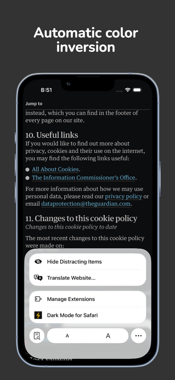 Dark Mode Feat for Safari