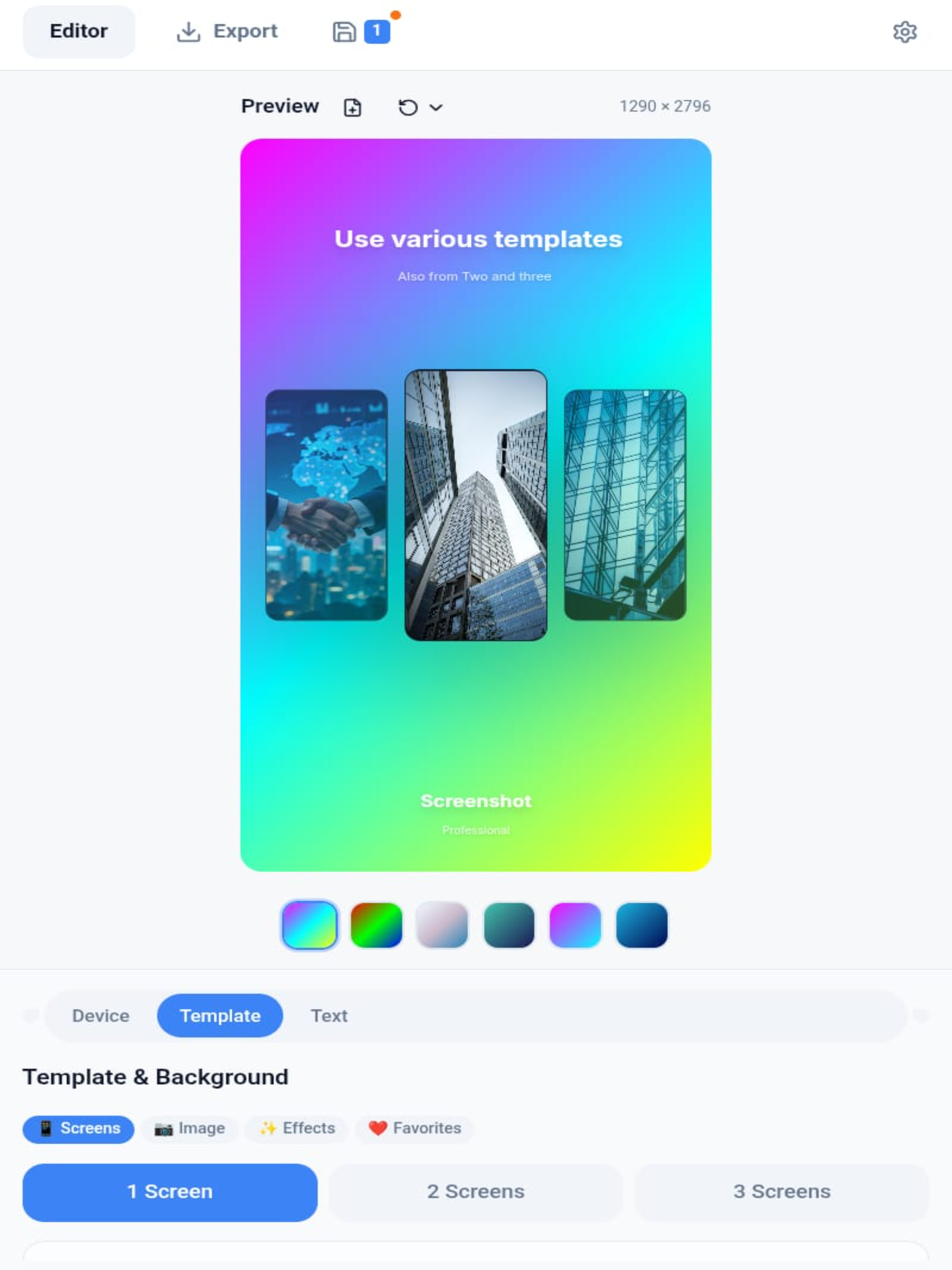 Screenshot App Mockups
