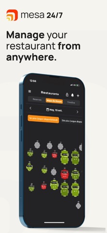 mesa 24/7 para restaurantes app screenshot