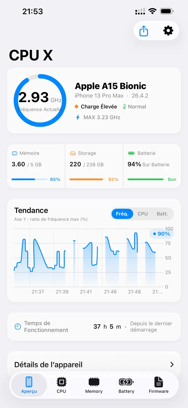 Screenshot #1 pour CPU X