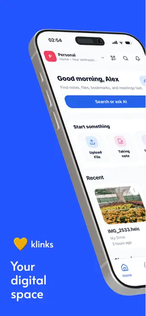 Klinks: File, AI Meeting, Note screenshot 1