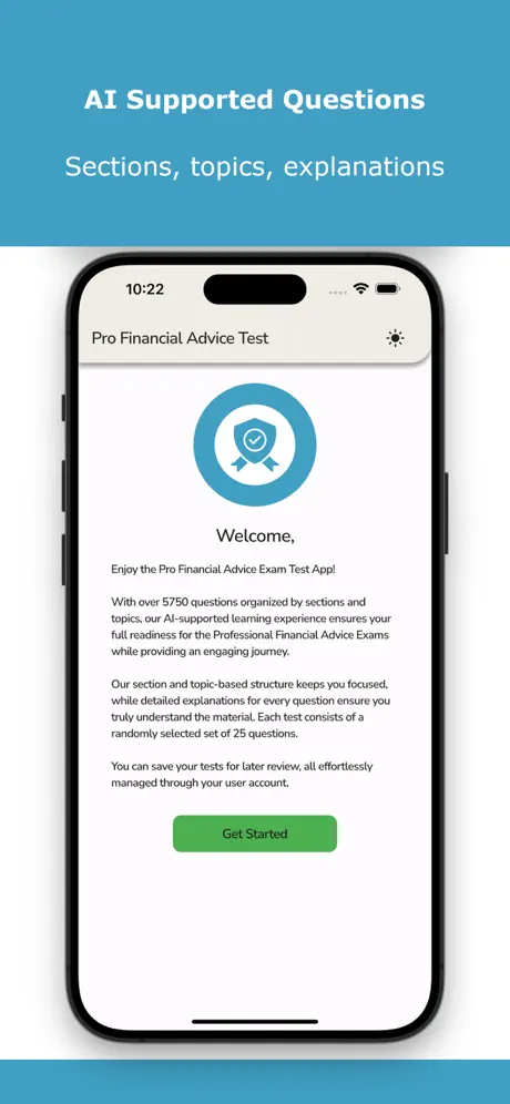Pro Financial Advice Exam Test Screenshot 2