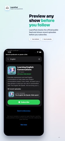 English Podcast Learner iPhone screenshot