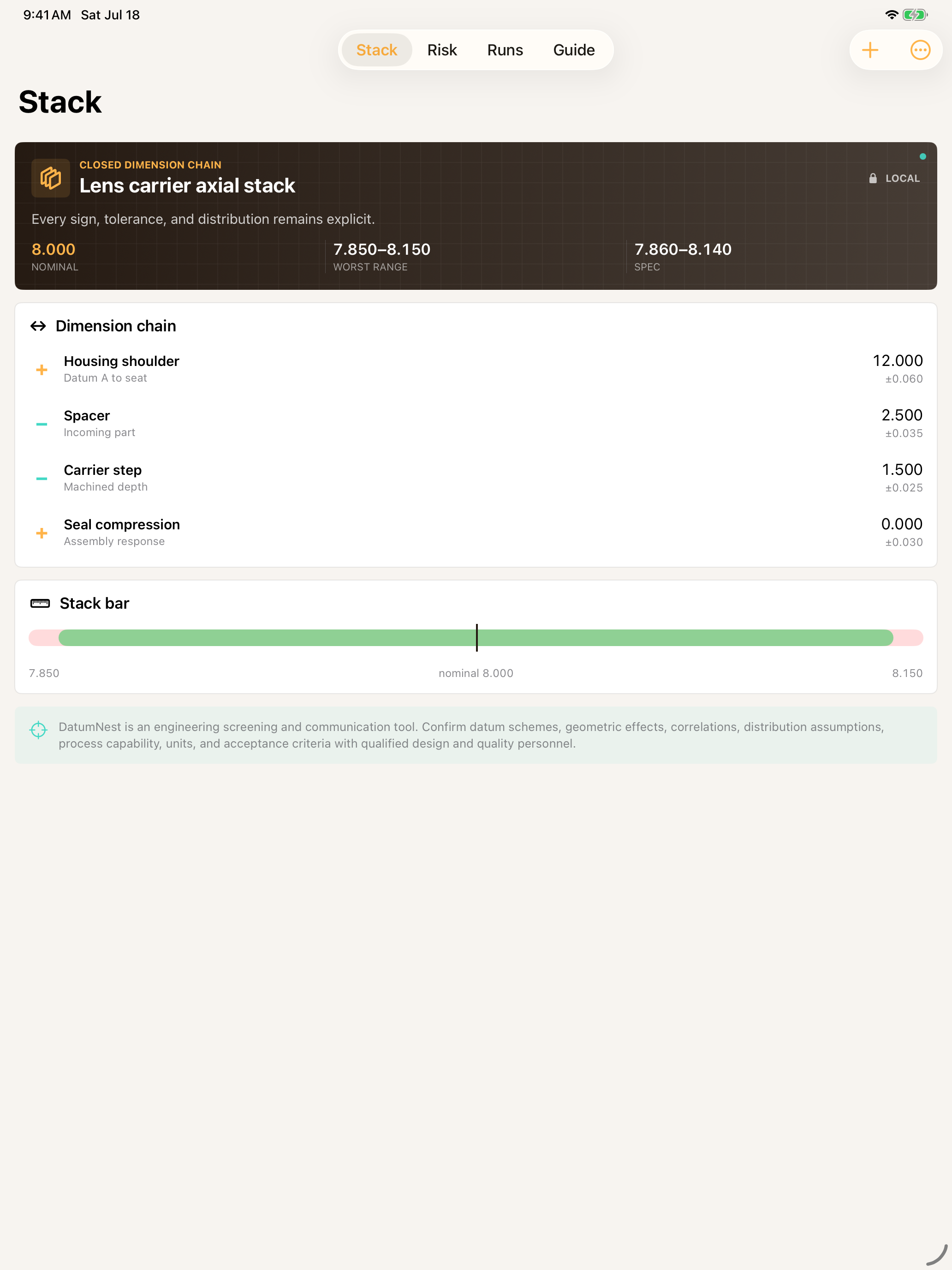 DatumNest: Tolerance Stack iPad screenshot 1 of 4