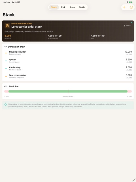 DatumNest: Tolerance Stack screenshot 2