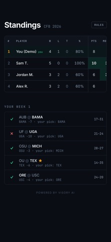 CFB pick'ems Screenshot 4 of 5