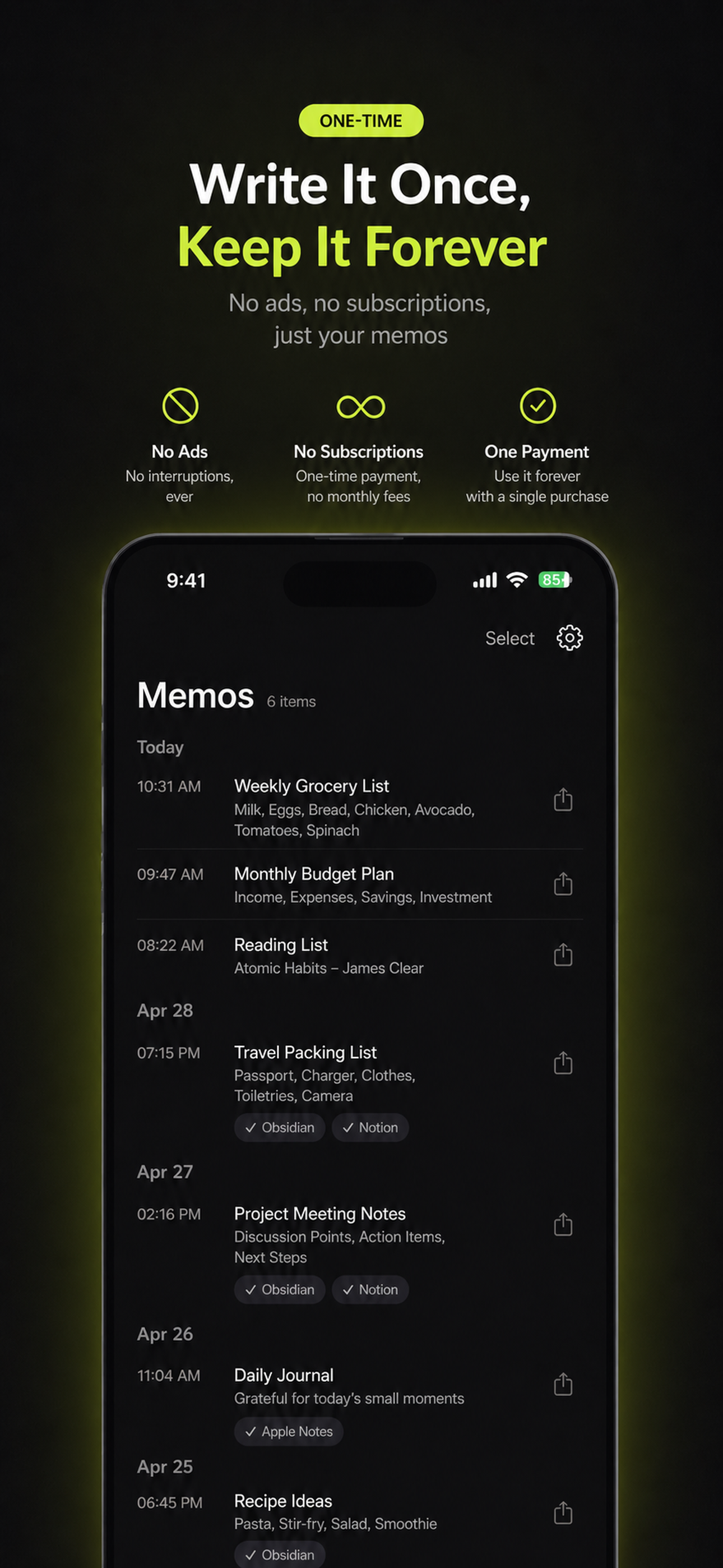 Talk Memo: Capture Ideas