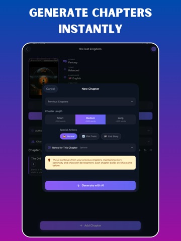 AI Book Writer - NovBook iPad screenshot
