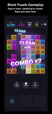 Neon - Fun Block Puzzle Game iPhone screenshot
