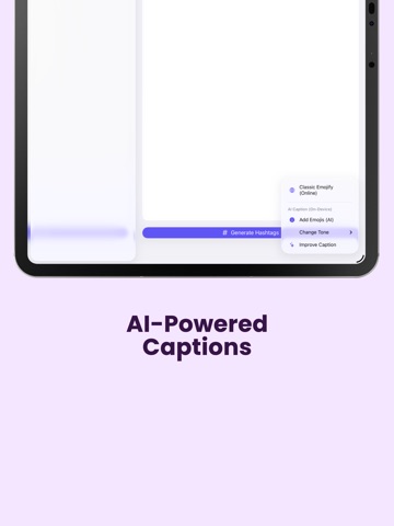 Hashtag Generator & Caption AI iPad screenshot