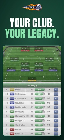 Virtuafoot Football Manager app screenshot