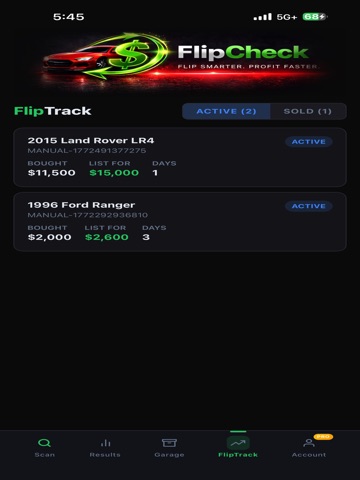 FlipCheck Auto iPad screenshot