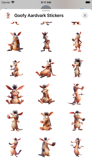 Screenshot #2 pour Goofy Aardvark Stickers