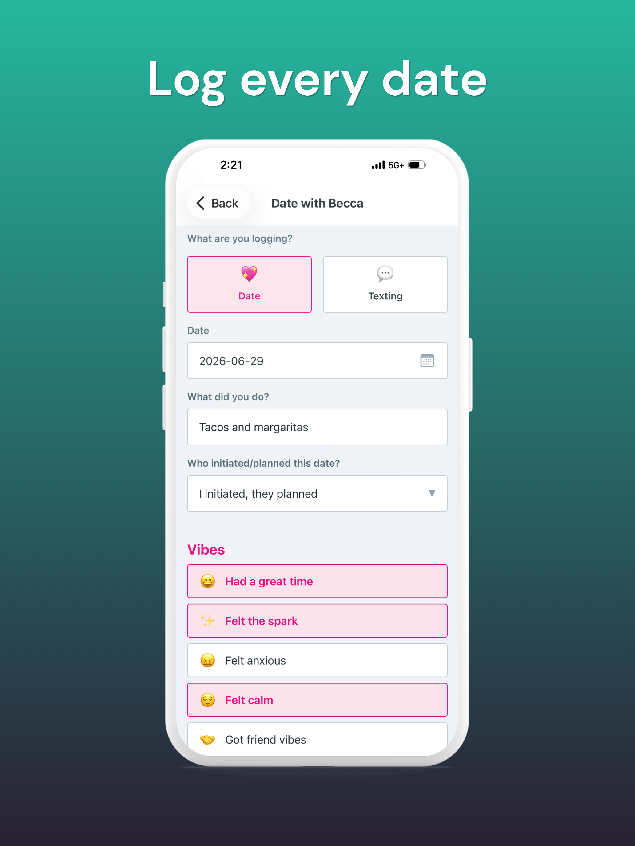 Date Tracker: Dating Journal screenshot 8