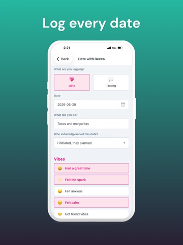 Date Tracker: Dating Journal iPad screenshot