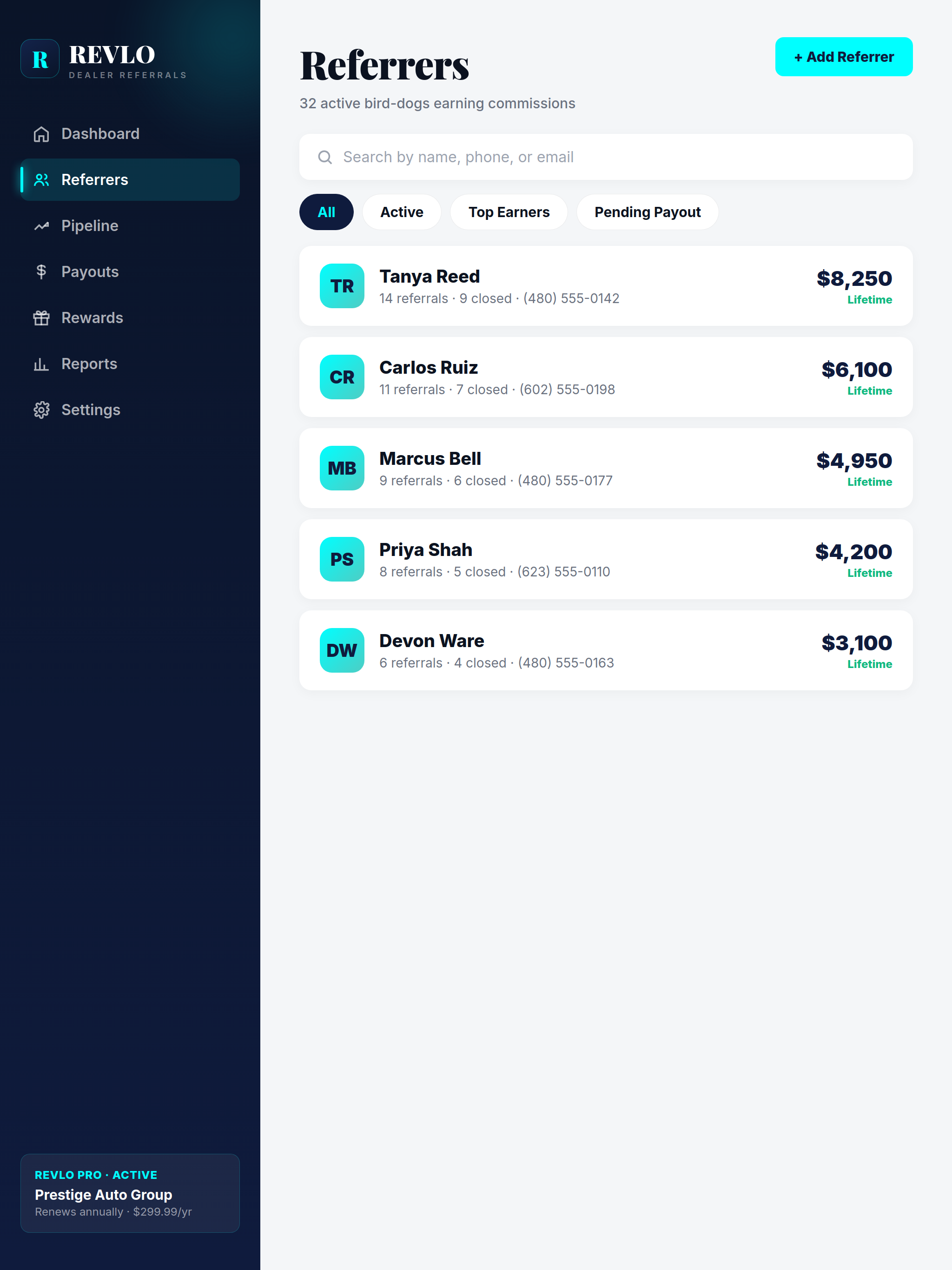 Revlo — Dealer Referrals