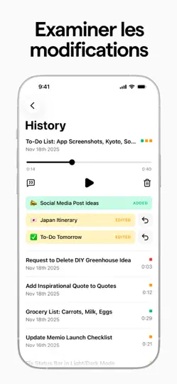 Capture d'écran de Memio AI Voice Notes & Journal sur iPhone 6