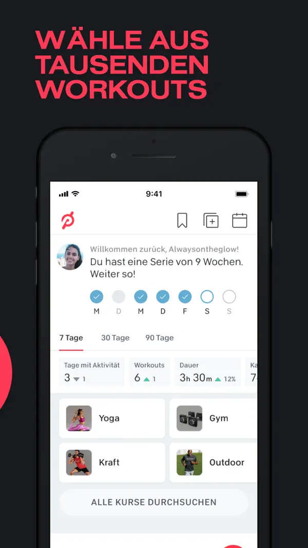 Peloton: Fitness & Workouts iPhone App Screenshot 4 – Gesundheit & Fitness