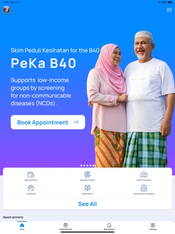 MySejahtera iPad screenshot