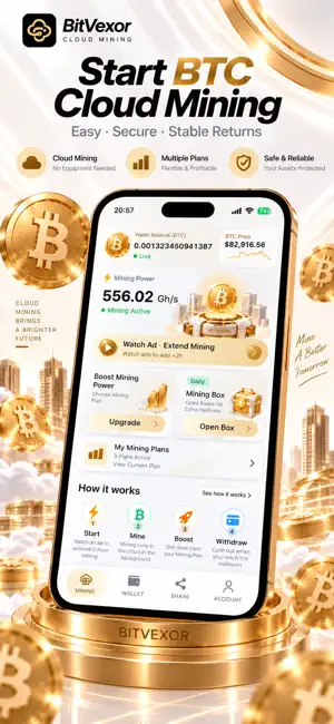 BitVexor - BTC Cloud Mining screenshot 2