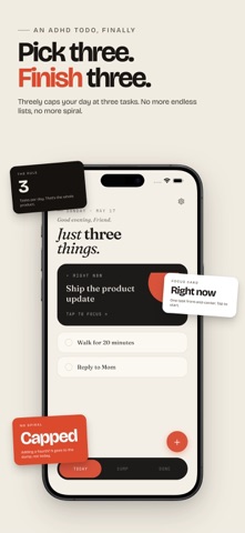 Threely: 3 Tasks, ADHD Planner screenshot