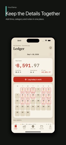 HourStamp: Work Hours & Pay Screenshot 3 of 4