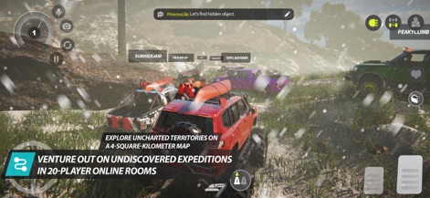 Offroad League Online - Explore uncharted territories across the expansive 4 km² open world map, engaging in thrilling expeditions with up to 20 players in online rooms.